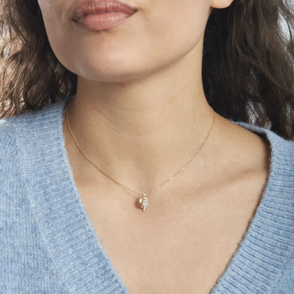 Collier Or Blanc Lydia Oxydes De Zirconium
