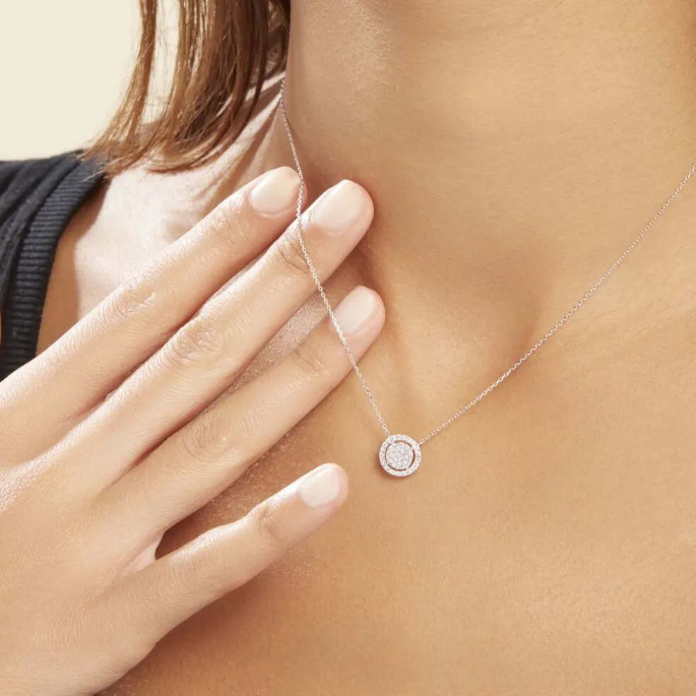 Collier Or Blanc Nawra Diamants Synthétiques