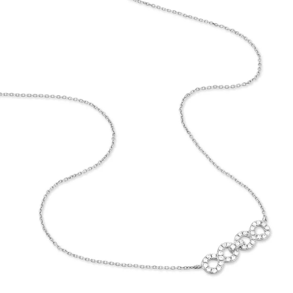Collier Or Blanc Oxyde De Zirconium