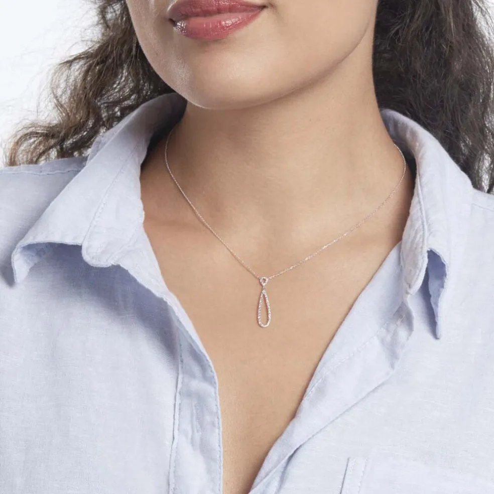 Collier Or Blanc Peregrina Diamants