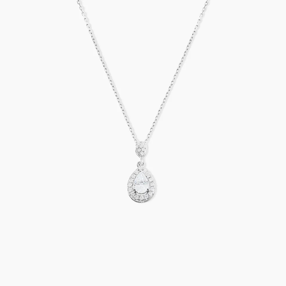 Collier Or Blanc Uxellus Oxyde De Zirconium
