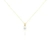 Collier Or Jaune Bragi Perle De Culture Oxyde De Zirconium