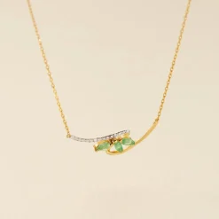 Collier Or Jaune Caetlin Emeraude Diamants