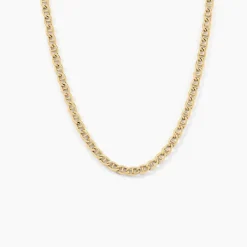 Collier Or Jaune Capucin Maille Marine