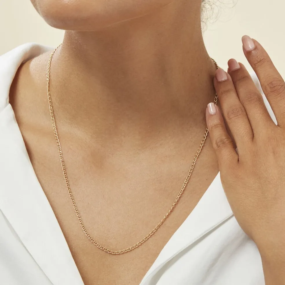 Collier Or Jaune Capucin Maille Marine