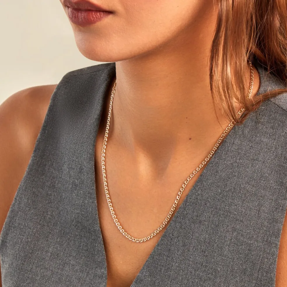 Collier Or Jaune Capucin Maille Marine