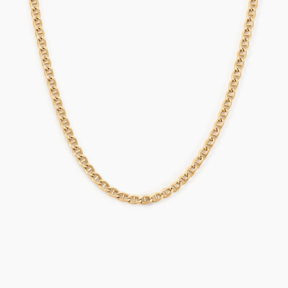 Collier Or Jaune Capucin Maille Marine