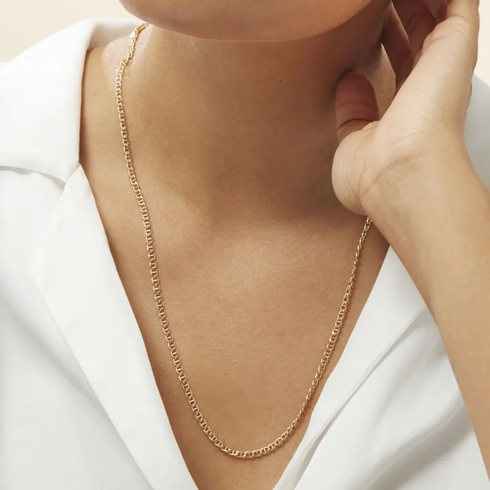 Collier Or Jaune Capucin Maille Marine