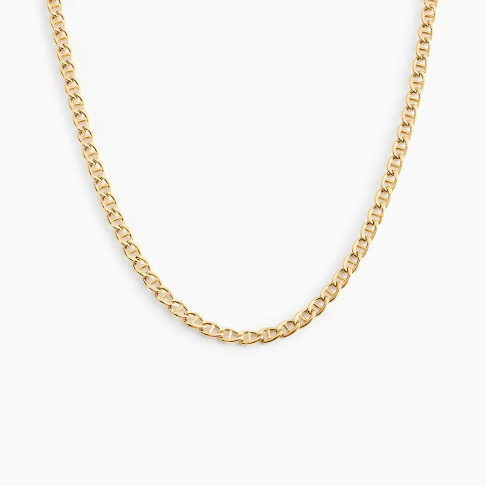 Collier Or Jaune Capucin Maille Marine