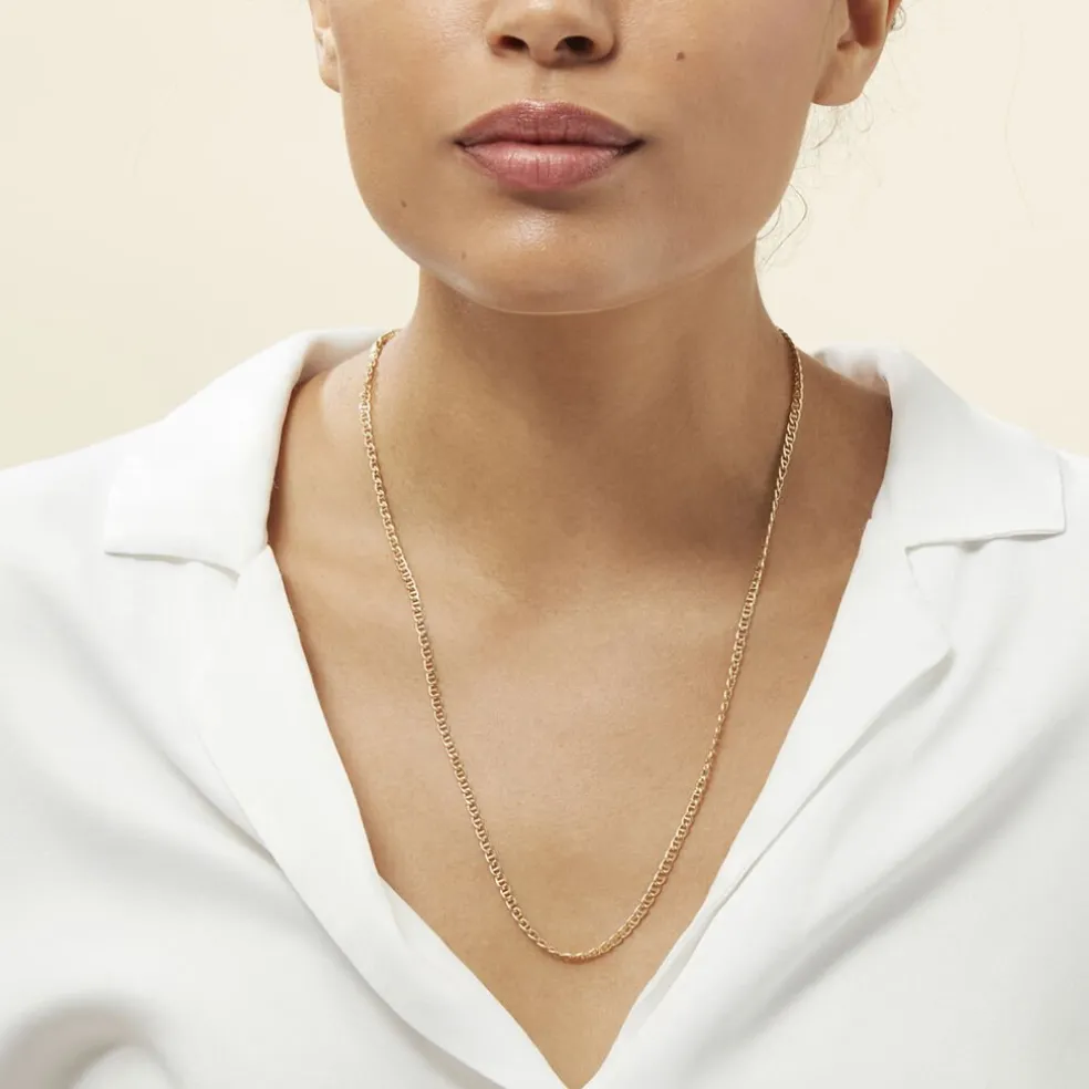 Collier Or Jaune Capucin Maille Marine