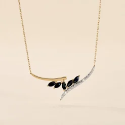 Collier Or Jaune Carl Saphirs Diamants