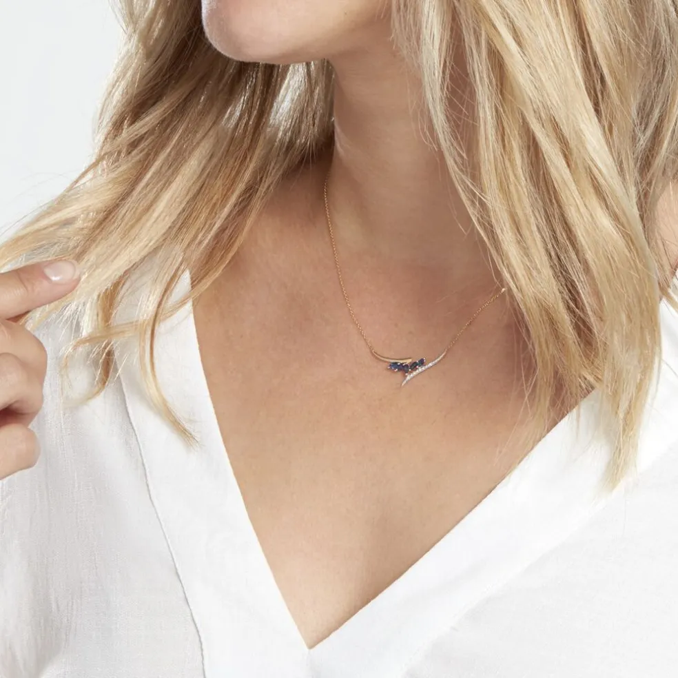 Collier Or Jaune Carl Saphirs Diamants