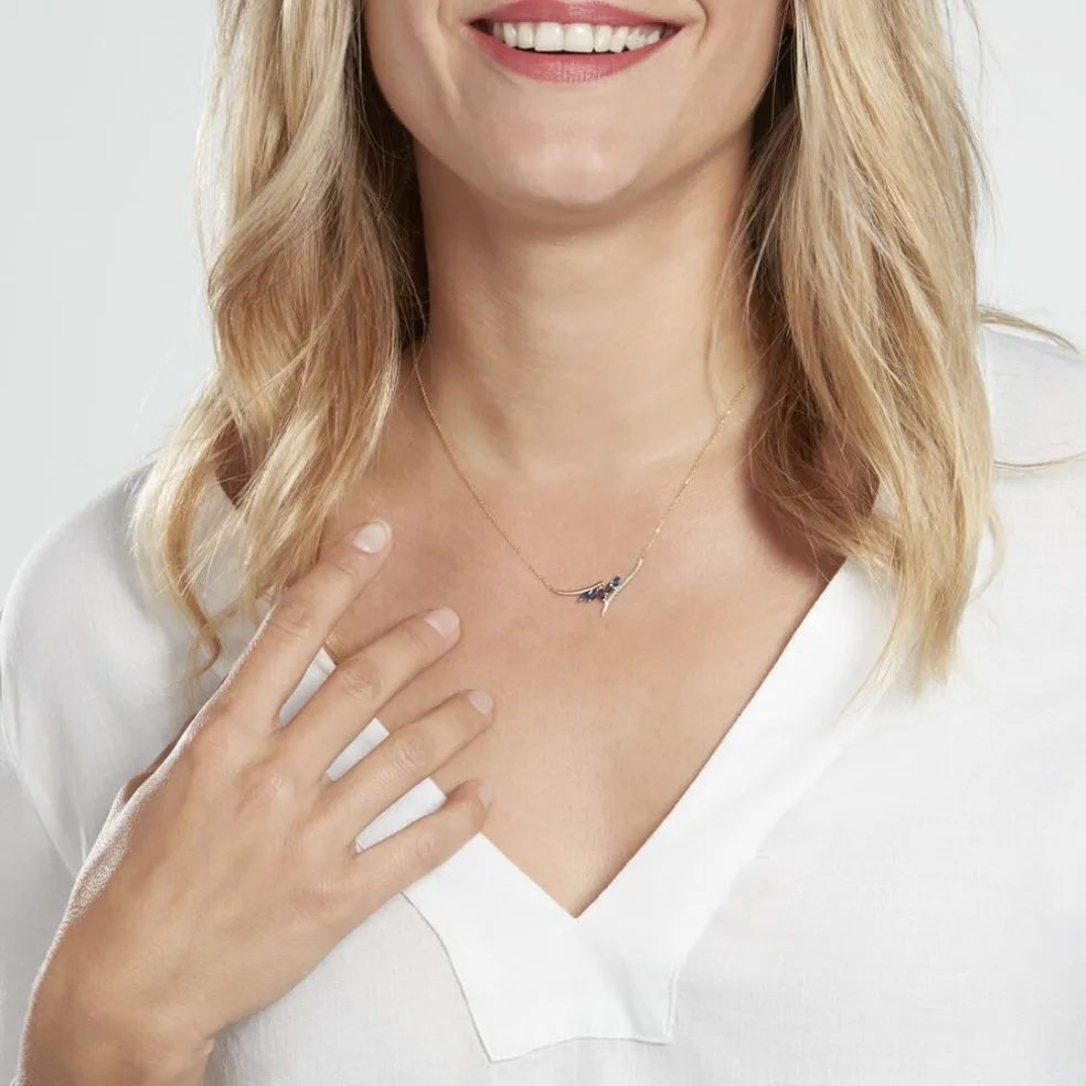 Collier Or Jaune Carl Saphirs Diamants