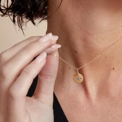 Collier Or Jaune Evening Star Topaze Bleu London