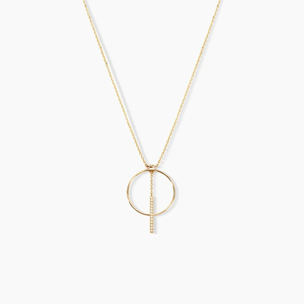 Collier Or Jaune Guda Oxyde De Zirconium
