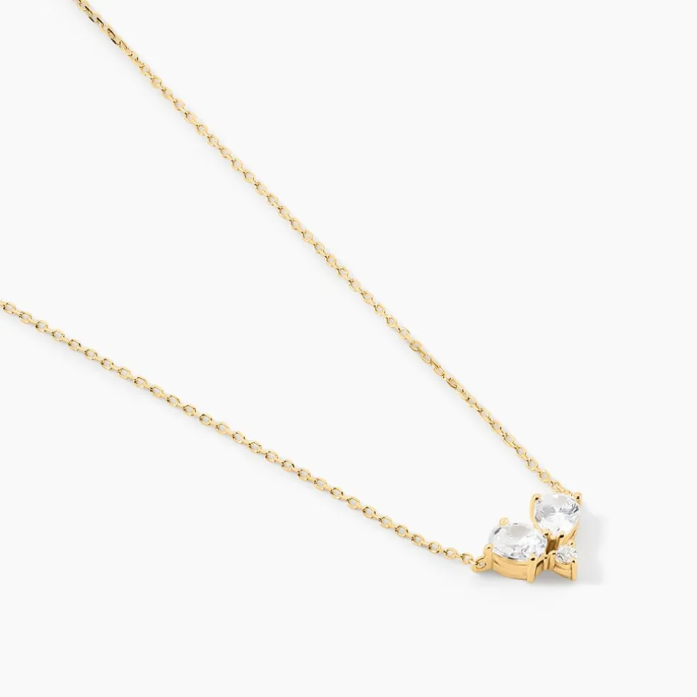 Collier Or Jaune Isidor Oxydes De Zirconium