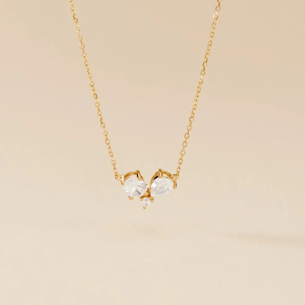 Collier Or Jaune Isidor Oxydes De Zirconium