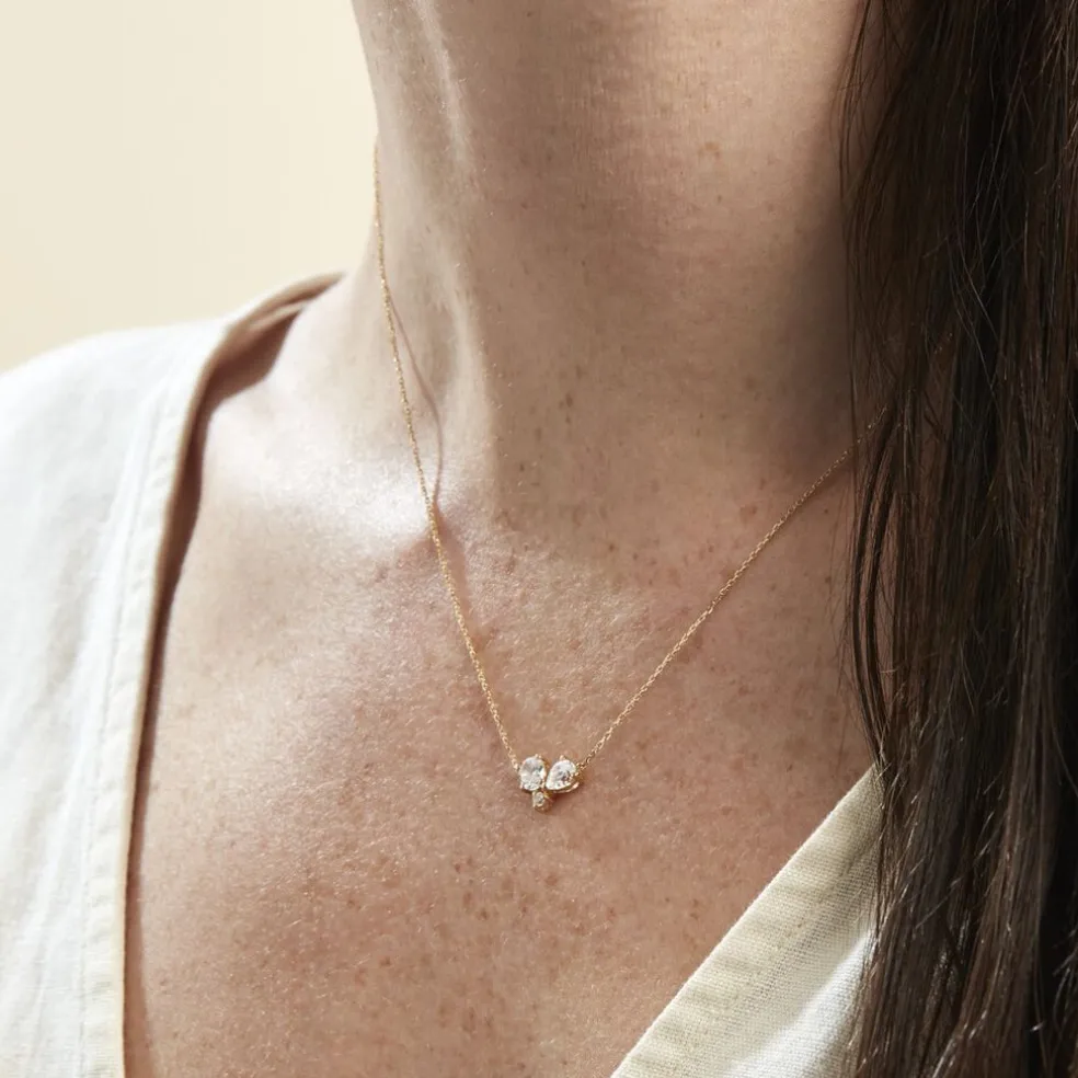 Collier Or Jaune Isidor Oxydes De Zirconium