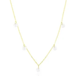 Collier Or Jaune Leucitica Oxydes De Zirconium
