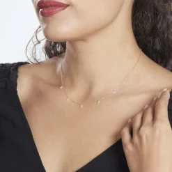 Collier Or Jaune Leucitica Oxydes De Zirconium