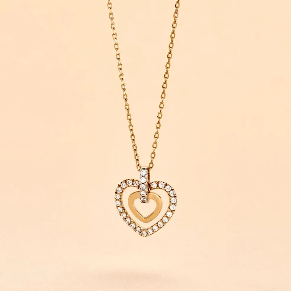 Collier Or Jaune Love Is In The Air Oxydes De Zirconium