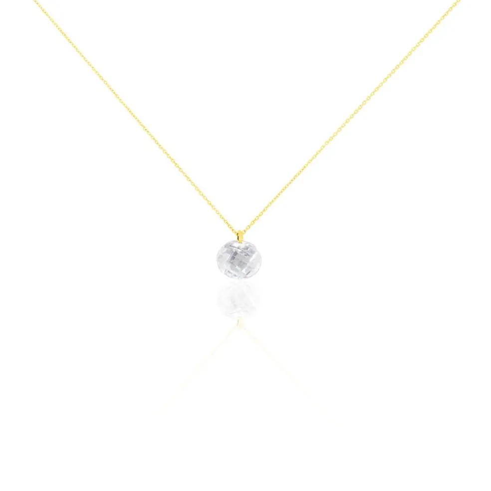 Collier Or Jaune Ludmille Oxyde De Zirconium