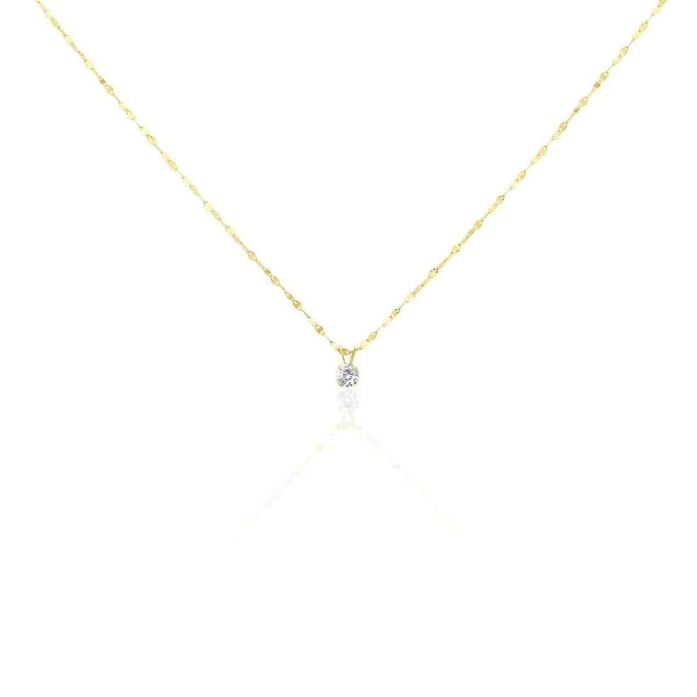 Collier Or Jaune Luminae Oxyde De Zirconium