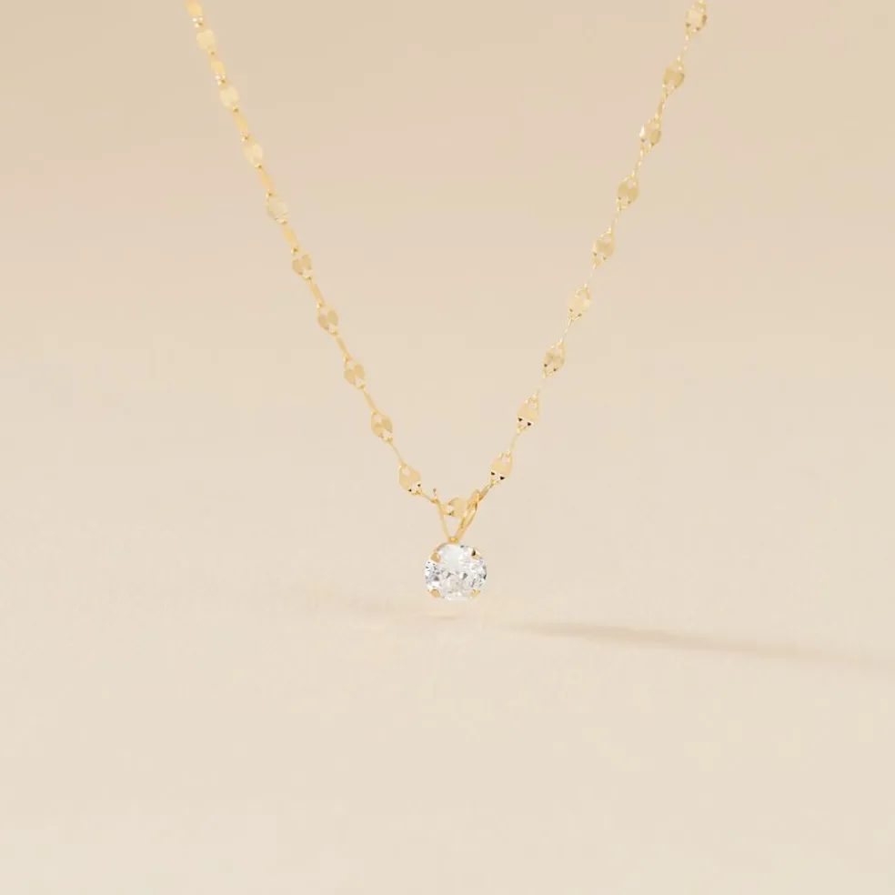 Collier Or Jaune Luminae Oxyde De Zirconium