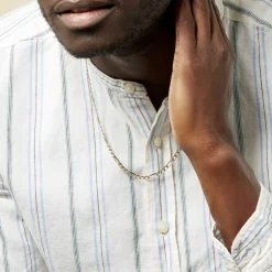 Collier Or Jaune Maille Alternée 1/3