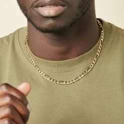 Collier Or Jaune Maille Alternée