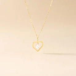 Collier Or Jaune Maximiliane Oxyde De Zirconium