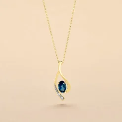 Collier Or Jaune Sagesse Topaze Oxydes De Zirconium