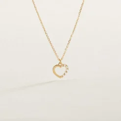 Collier Or Jaune Vehanouche Oxydes De Zirconium