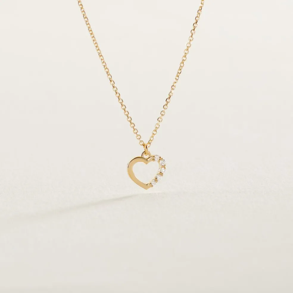 Collier Or Jaune Vehanouche Oxydes De Zirconium