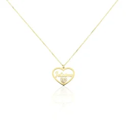 Collier Or Jaune Veridienne Oxyde De Zirconium