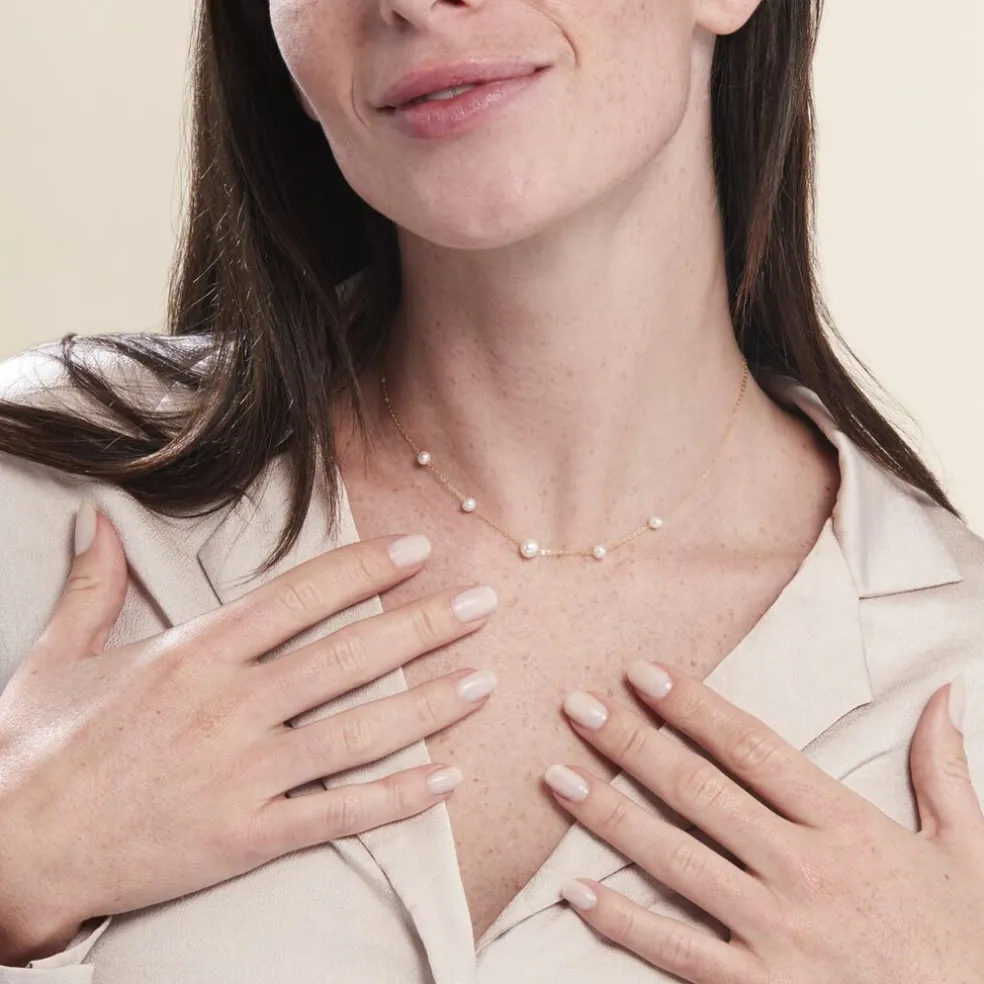 Collier Or Jaune Yolanda Perles De Culture