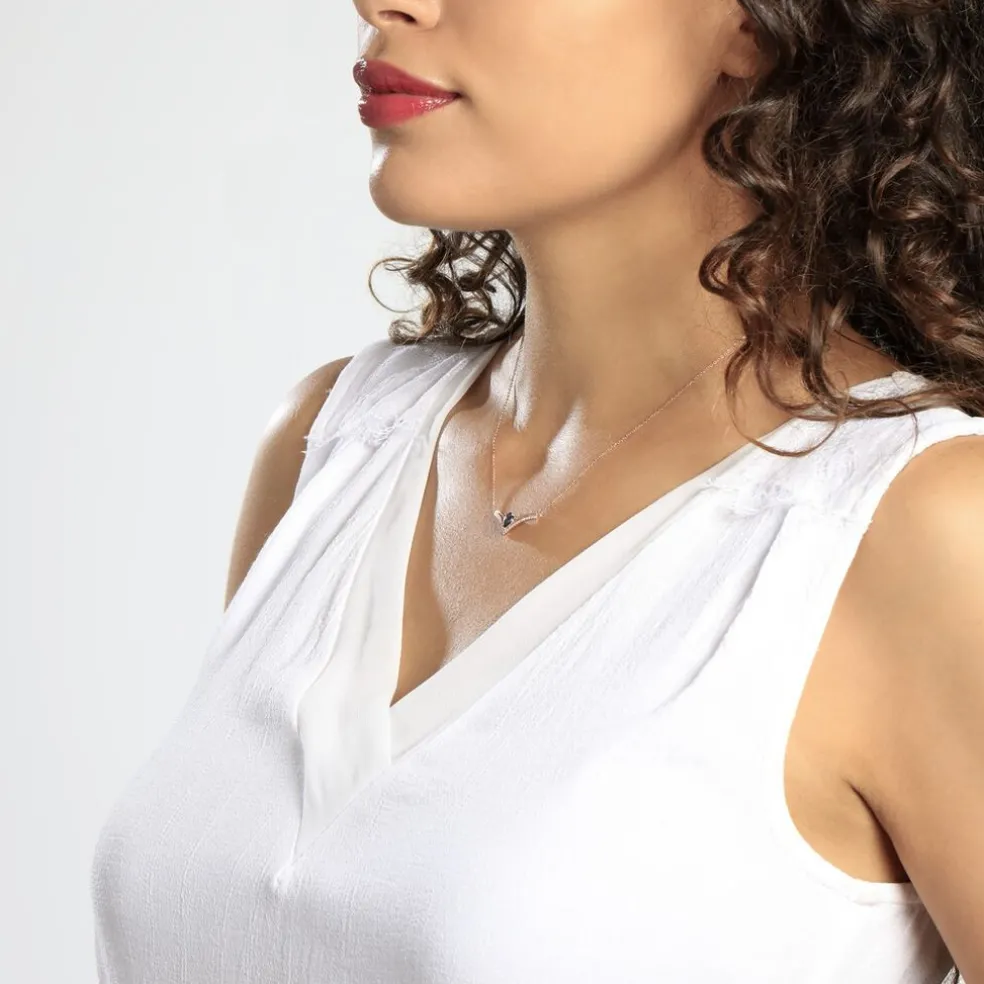 Collier Or Rose Gaelle Topaze Oxydes De Zirconium