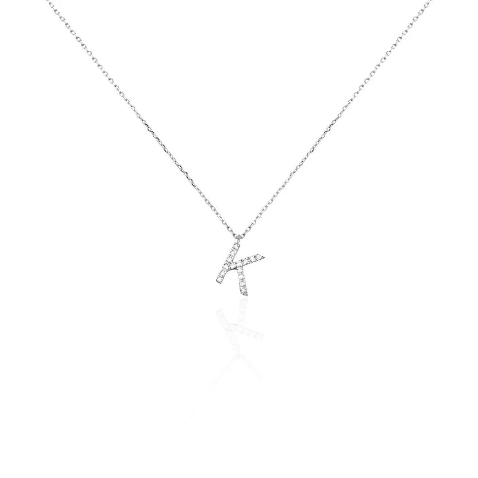 Collier Oran Or Blanc Diamant