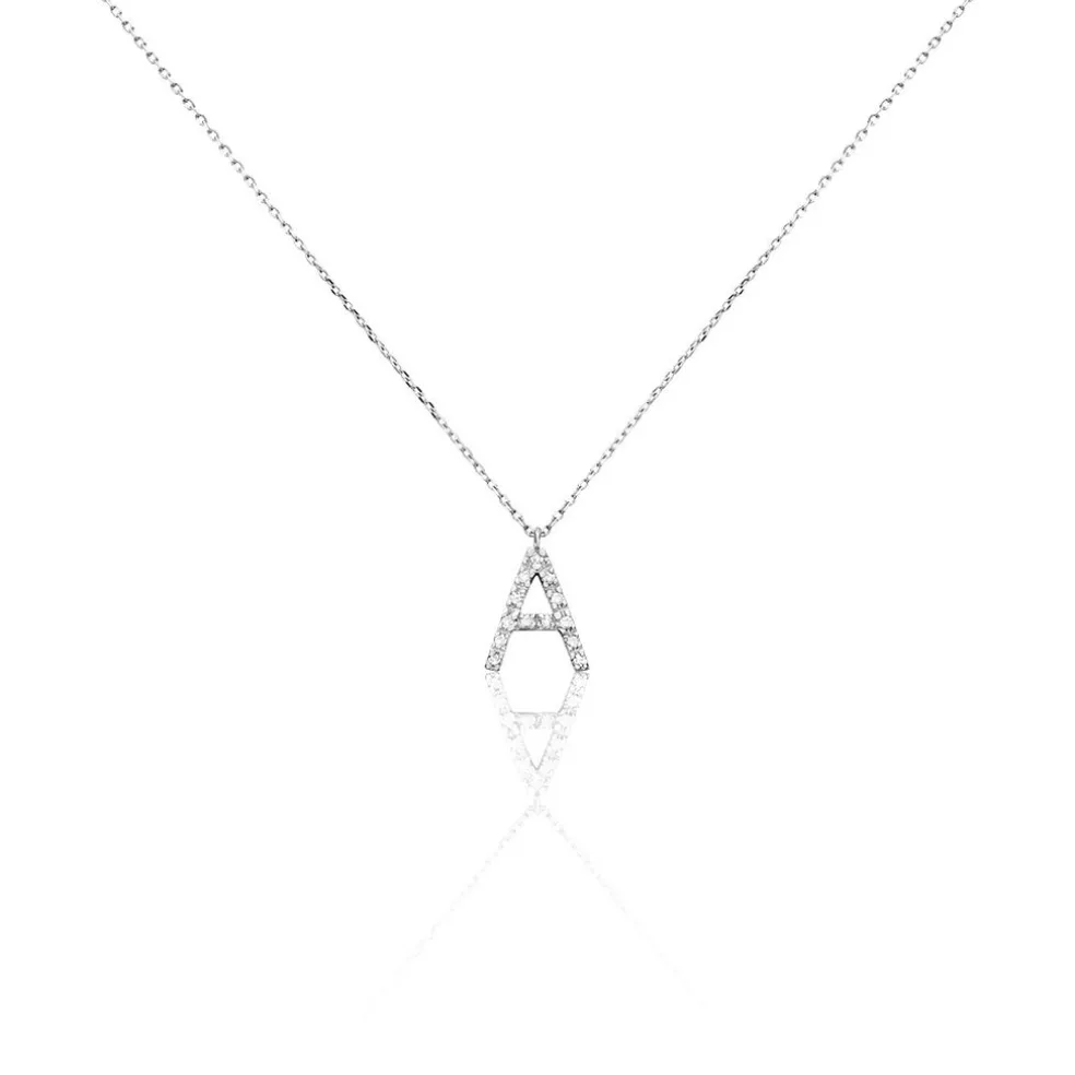 Collier Oran Or Blanc Diamant