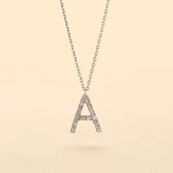 Collier Oran Or Blanc Diamant