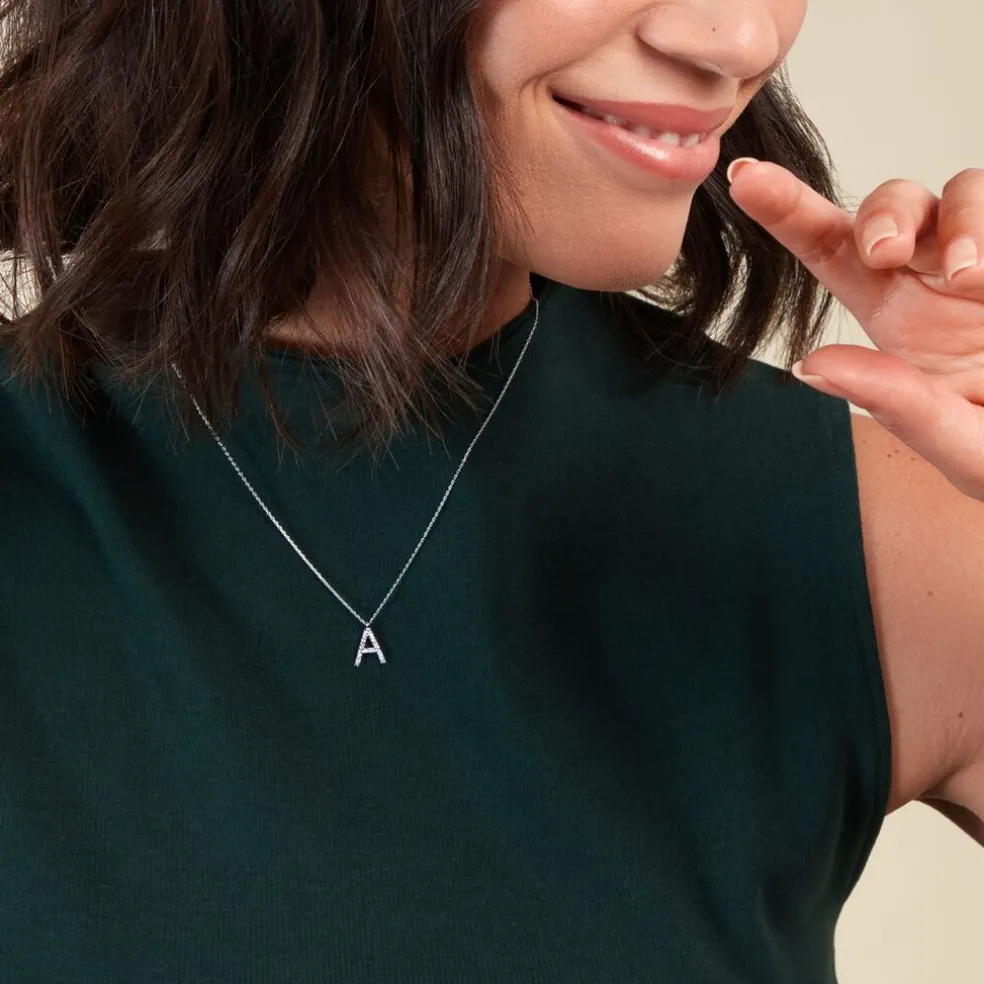 Collier Oran Or Blanc Diamant