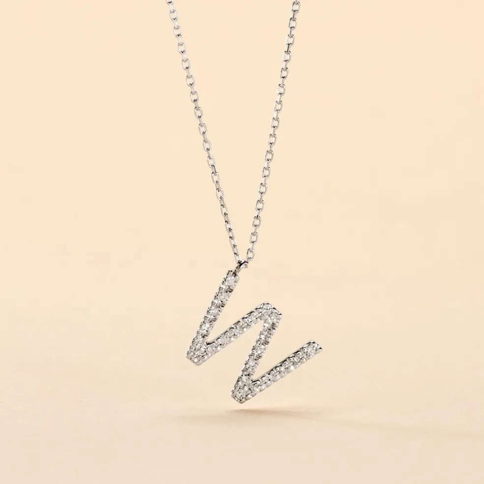 Collier Oran Or Blanc Diamant