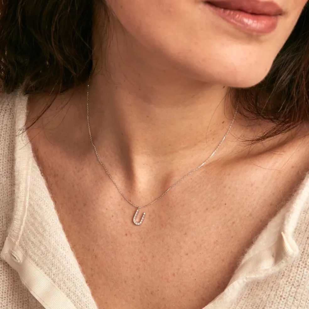 Collier Oran Or Blanc Diamant