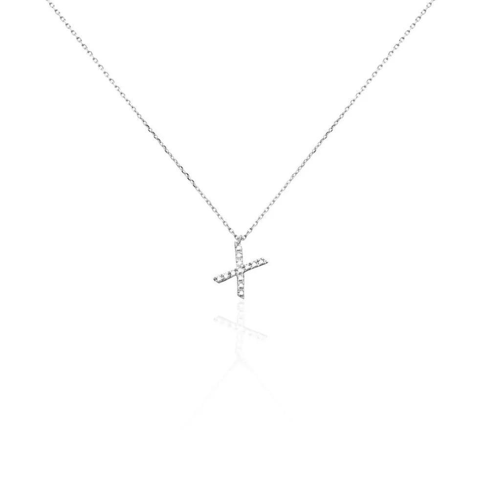 Collier Oran Or Blanc Diamant