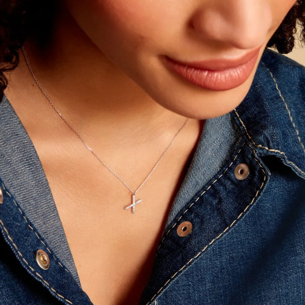 Collier Oran Or Blanc Diamant