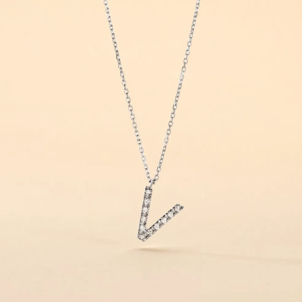 Collier Oran Or Blanc Diamant