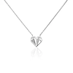 Collier Origami Argent Blanc Oxyde De Zirconium
