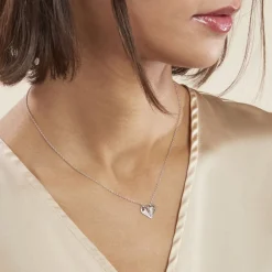 Collier Origami Argent Blanc Oxyde De Zirconium