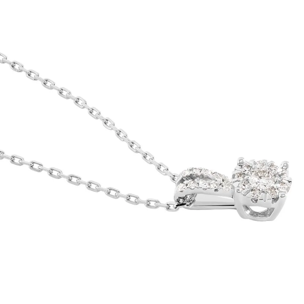 Collier Orphee Or Blanc Diamant