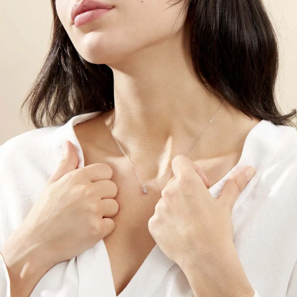 Collier Orphee Or Blanc Diamant